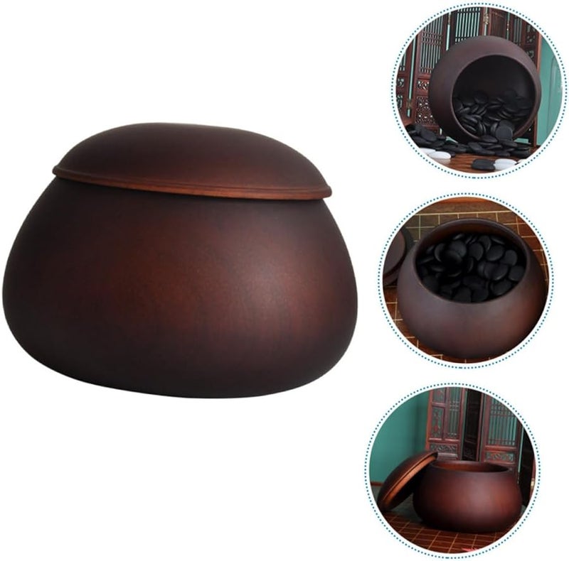 Jujube Wood Chess Pieces Storage Pot 10 Inch Sturdy Lid for Home and Travel Games - Image 5
